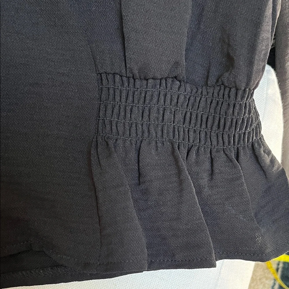 Topshop Black V-Neck Blouse NWT Nordstrom - Picture 7 of 7